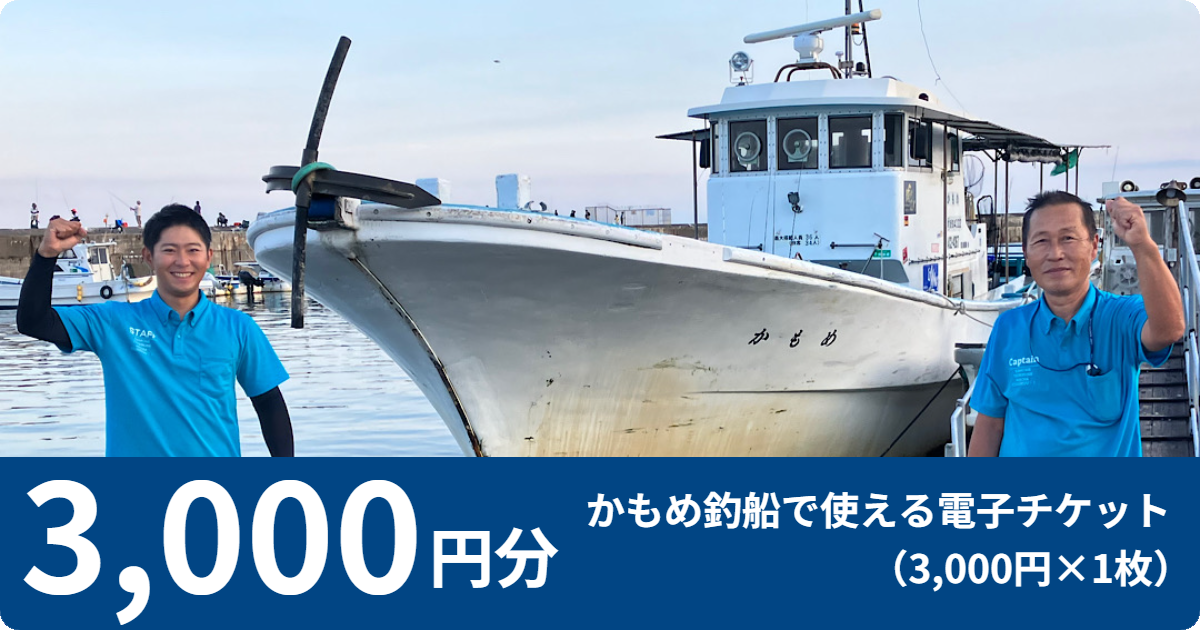 【3,000円分】かもめ釣船で使える電子チケット（3,000円×1枚）