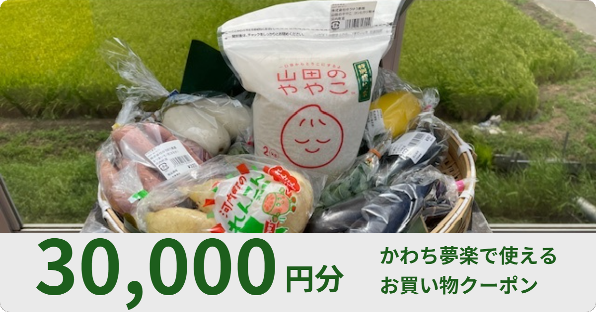 【30,000円分】かわち夢楽で使えるクーポン