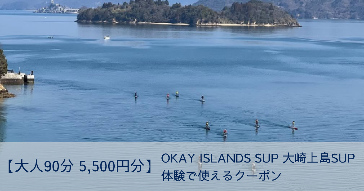 【大人90分 5,500円分】OKAY ISLANDS SUP　大崎上島SUP体験で使えるクーポン                                        